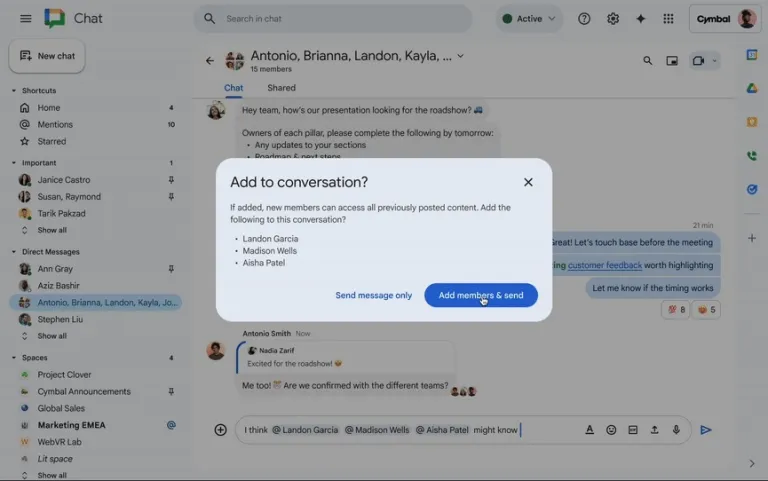 Додавання @mentions у Google Chat