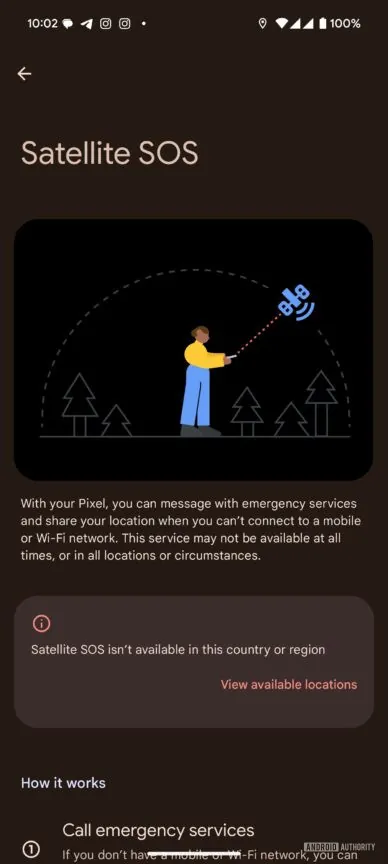 Google Pixel Satellite SOS Feature
