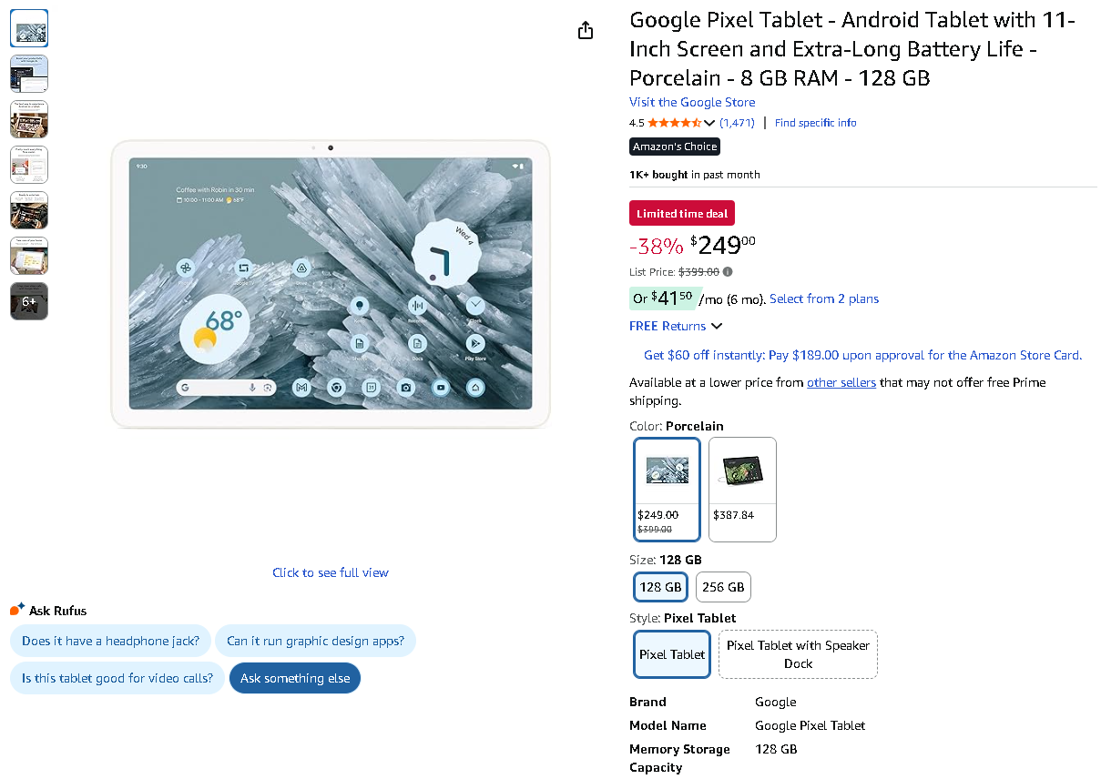 Google Pixel Tablet showcasing AI features