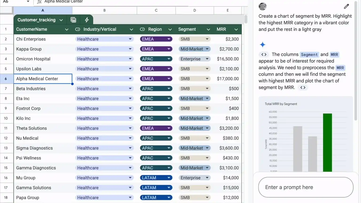 Google Sheets with Gemini integration. Illustration: 9to5Google