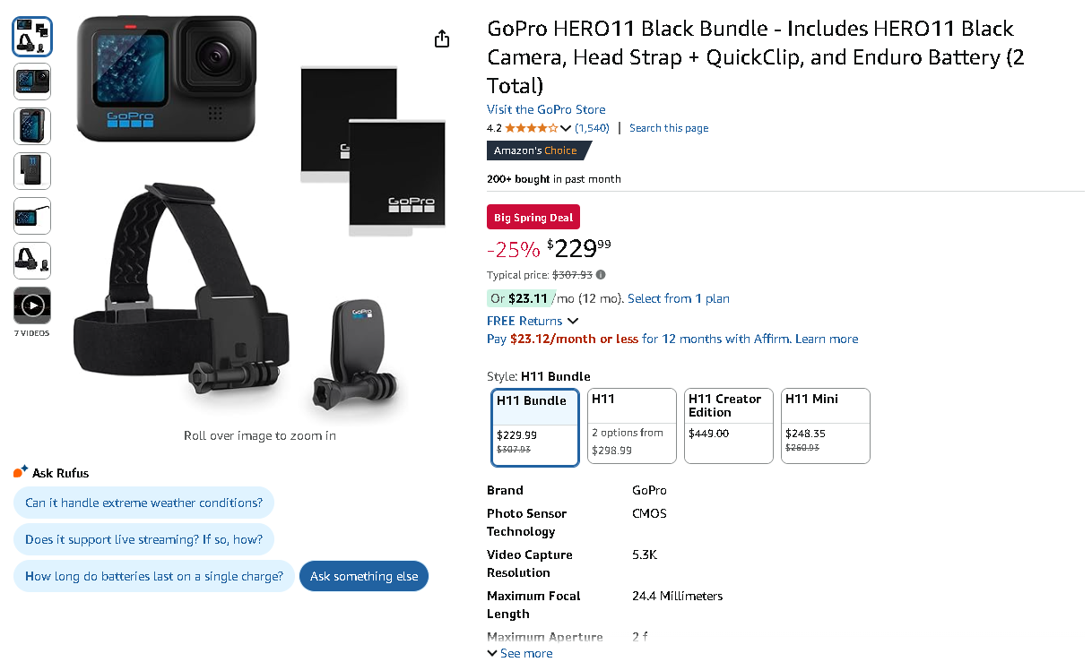 GoPro HERO11 Black Bundle GoPro HERO11 Black Bundle