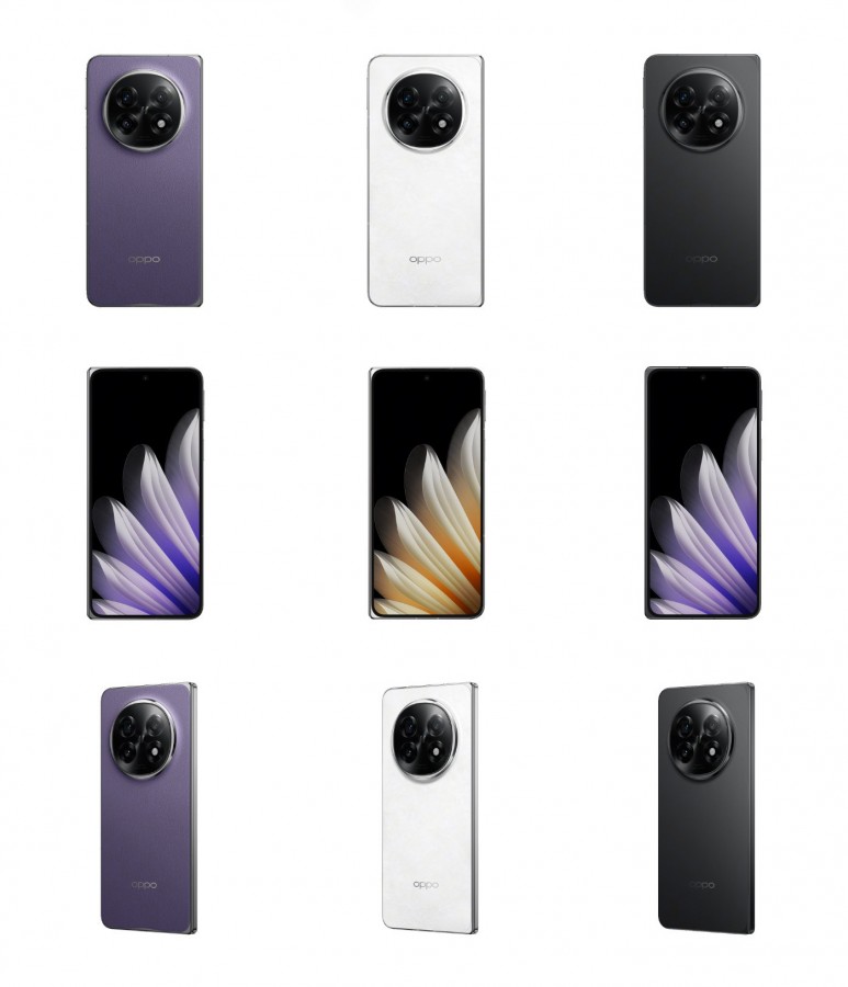 Rendu officiel de l'Oppo Find N5 en couleur violette