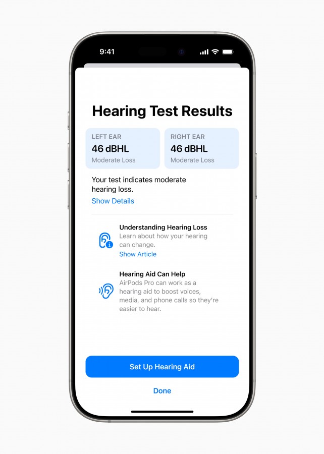 Image of AirPods Pro 2 with new hearing aid mode