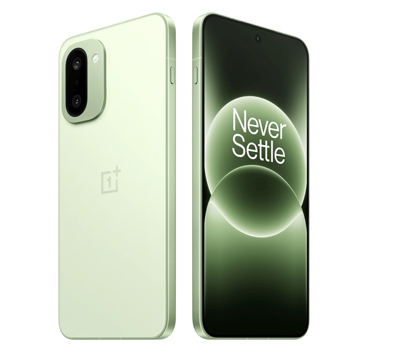 OnePlus 15R smartphone in green
