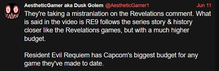 Message from Dusk Golem