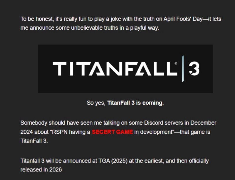 Titanfall 3 Insider News