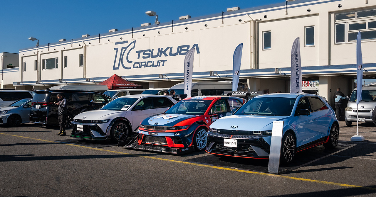 IONIQ 5 N à l'autodrome de Tsukuba.