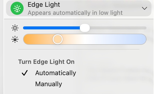 Фото демонстрації функції Edge Light на macOS