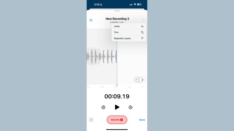 Mémos vocaux en couches dans iOS 18.2