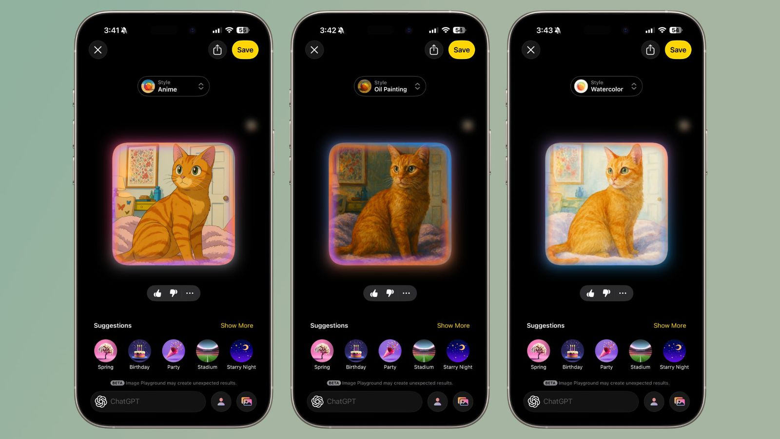 Generating a style in Image Playground: kit 1