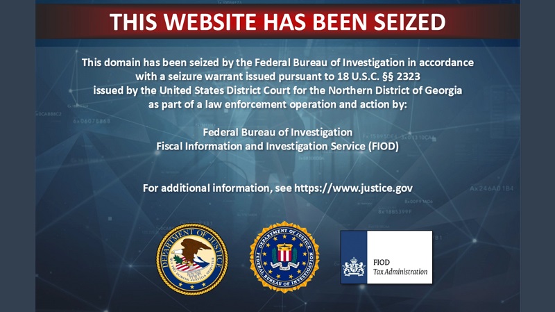 Банер про блокування сайту nsw2u ФБР