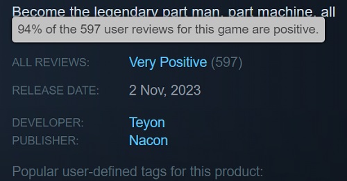 Unlike critics, gamers really liked the shooter RoboCop: Rogue City. Steam users left 94% positive reviews-2