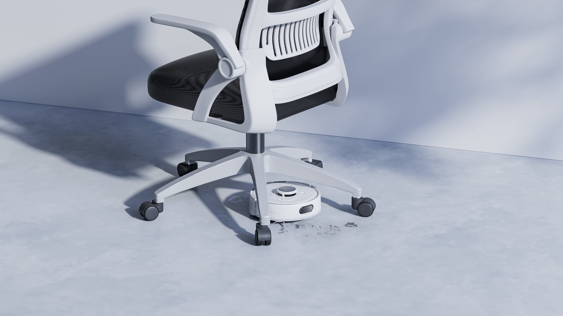 Cleaning with the SwitchBot K20+ Pro. Illustration: SwitchBot