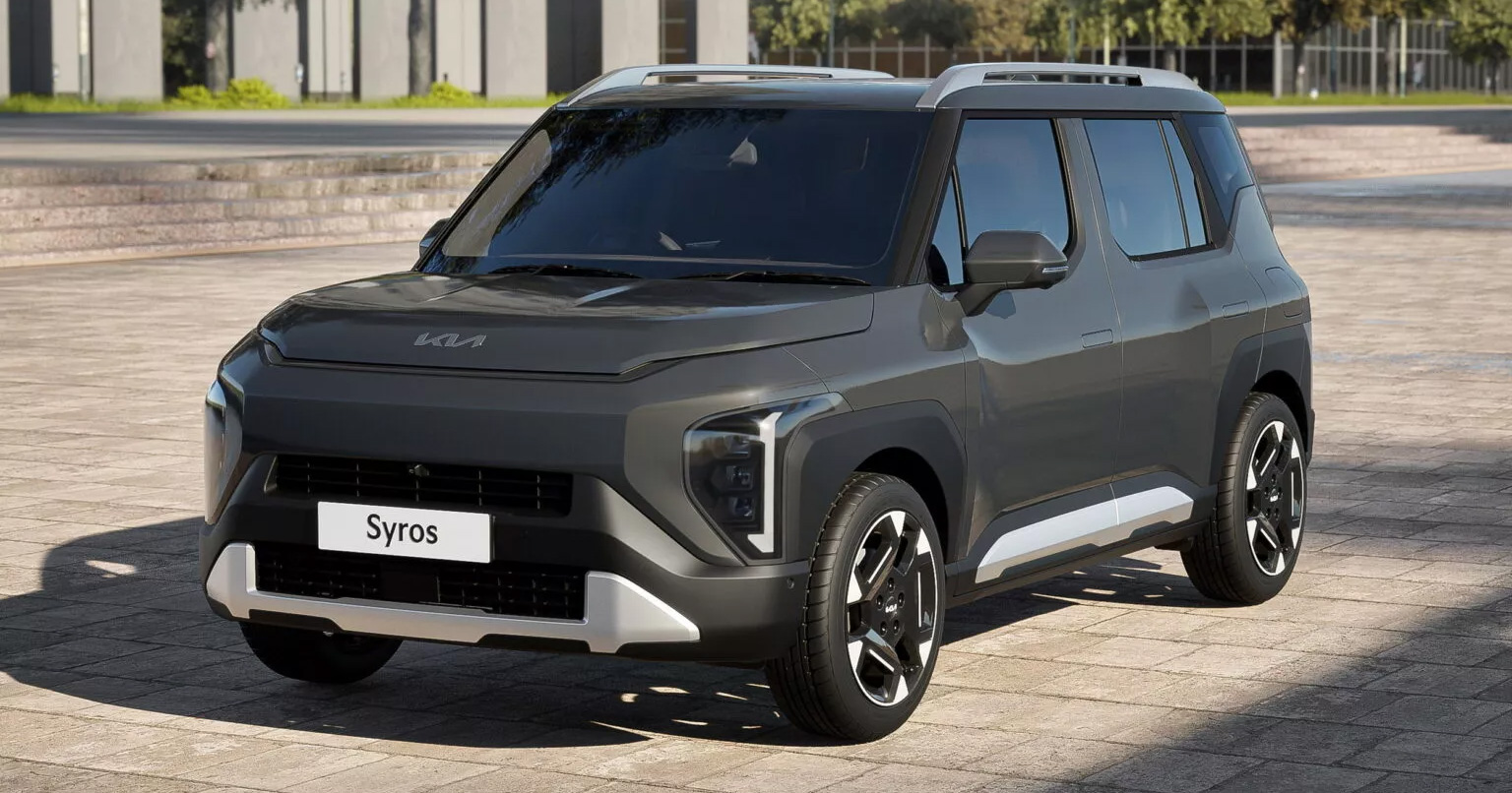 Kia Syros compact crossover with an angular design
