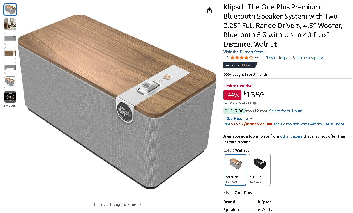 Klipsch The One Plus Premium Bluetooth Speaker Klipsch The One Plus Premium Bluetooth Speaker