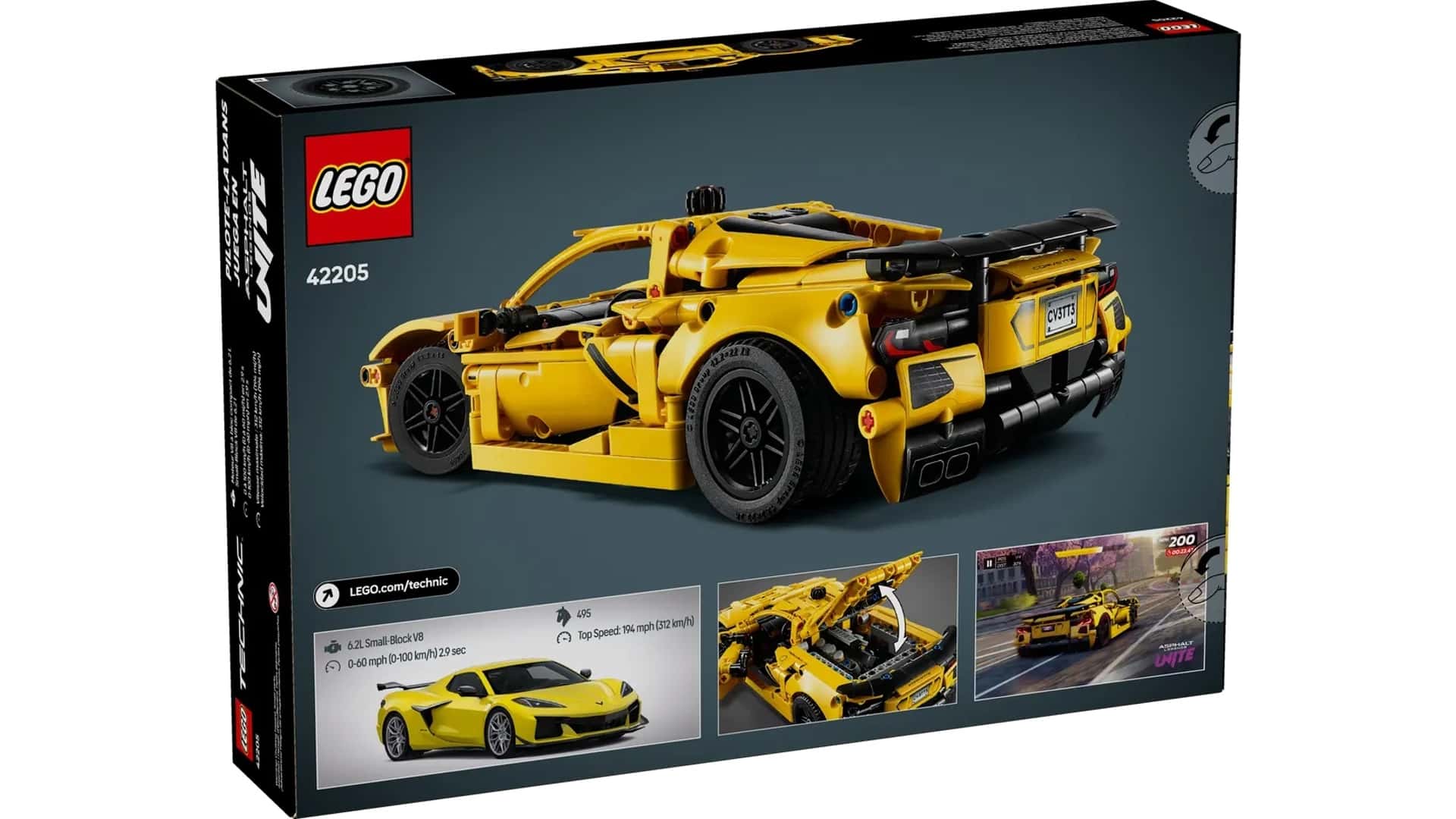 Complete Lego Technic Corvette Stingray C8 model