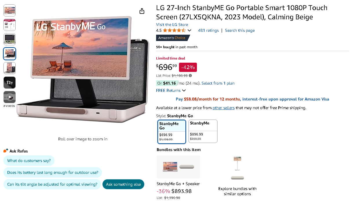 LG StanbyME Go Screenshot of the LG StanbyME Go