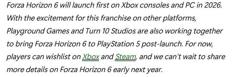The long-awaited announcement of Forza Horizon 6