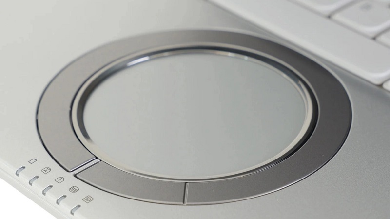Image of Panasonic Let's Note SC laptop with round touch trackpad