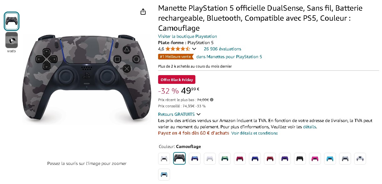 Manette sans fil DualSense pour PS5