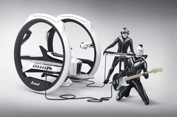 Marshall Dicycle: концепт дицикла с усилителями, гитарой и синтезатором (видео)