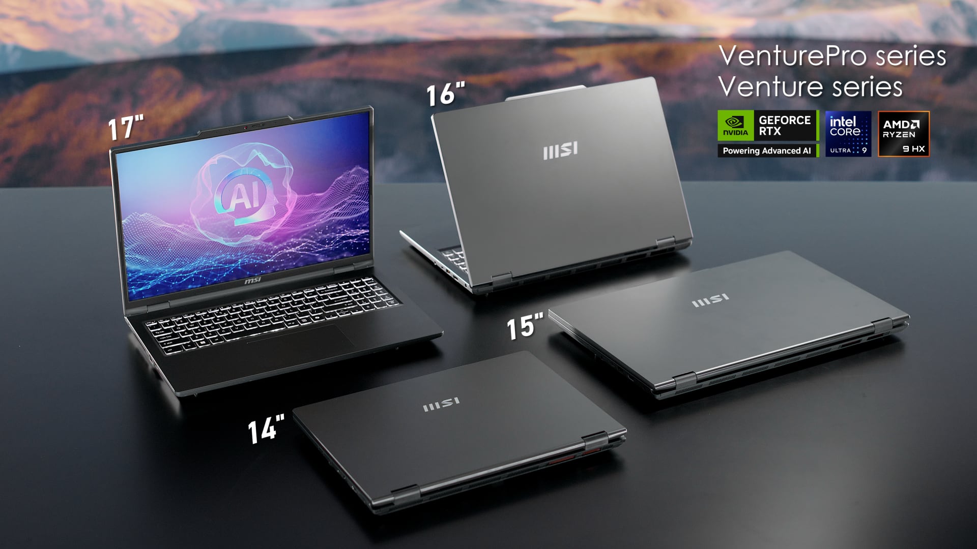 Venture and Venture Pro series laptops. Illustration: MSI