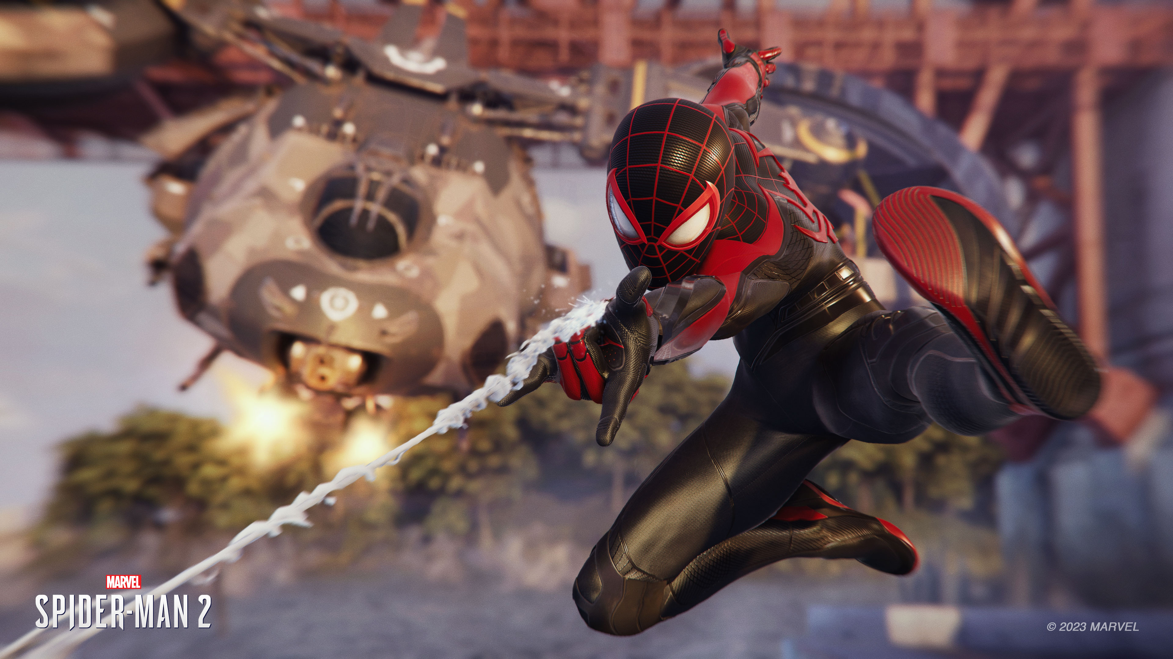 Miles Morales in pursuit in Marvel's Spider-Man 2