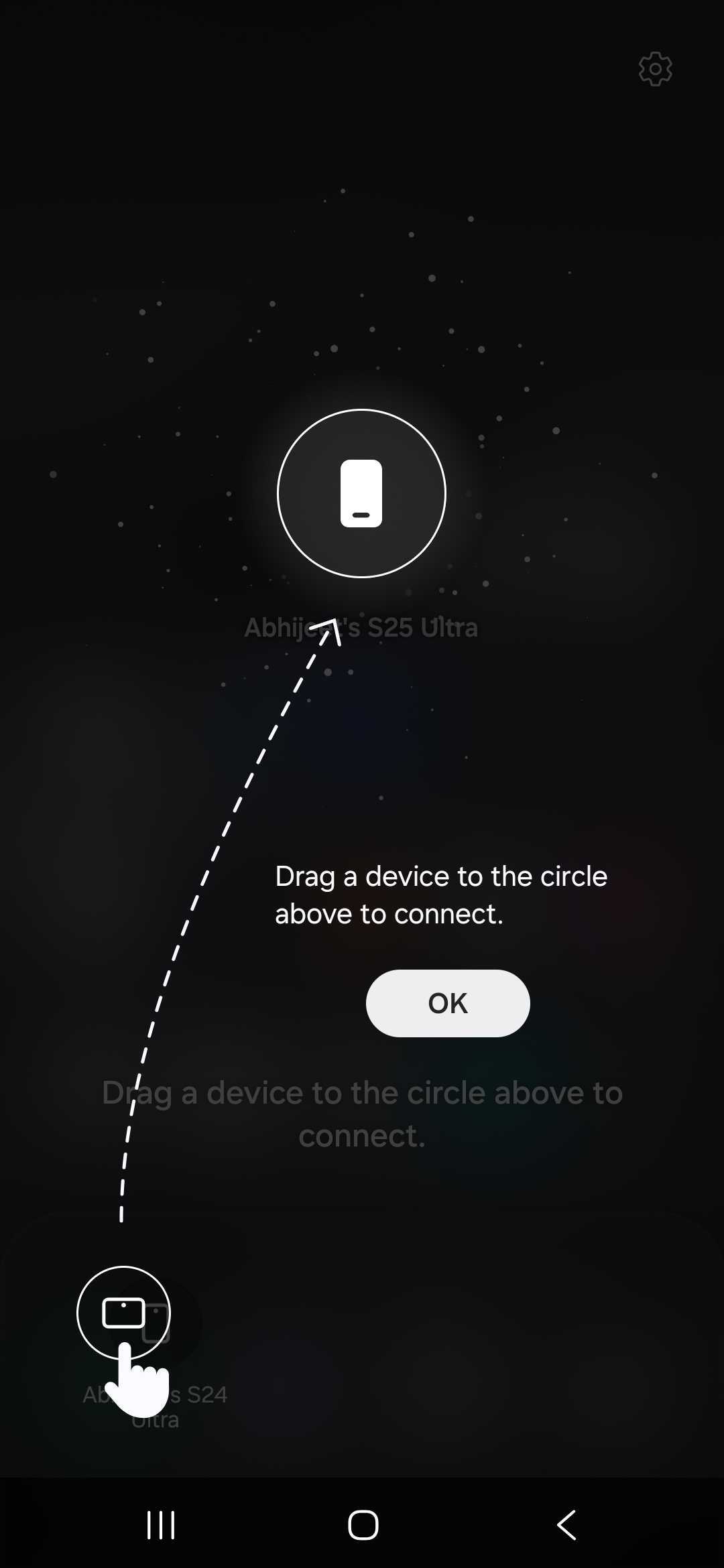 Interface of Devices Nearby on the Galaxy S25