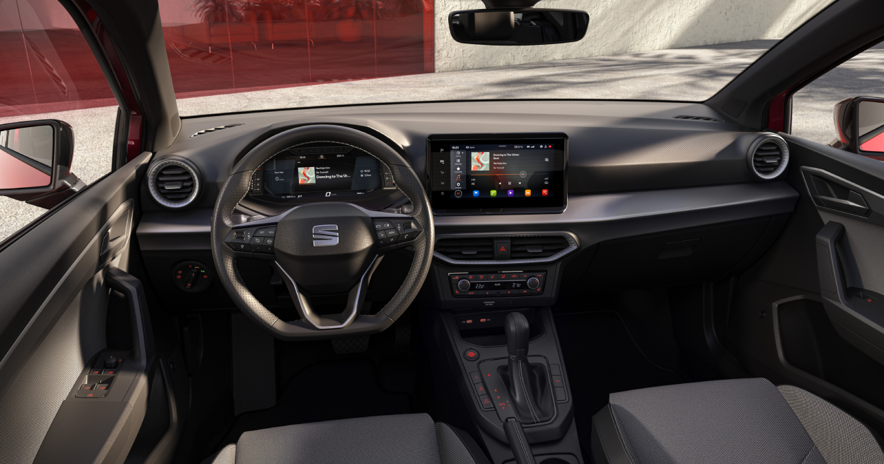 Rear view and front seats of the new Seat Ibiza