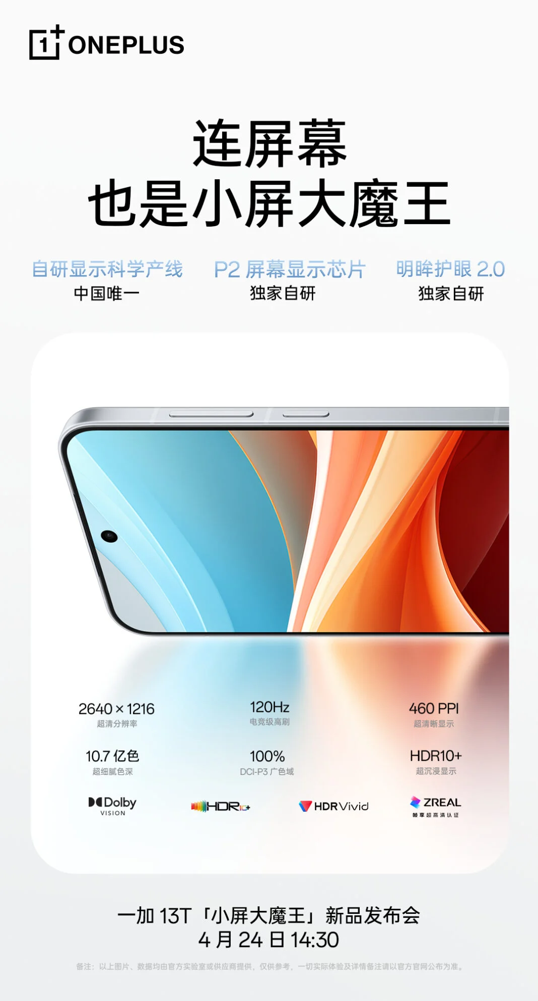Технічні характеристики дисплею OnePlus 13T