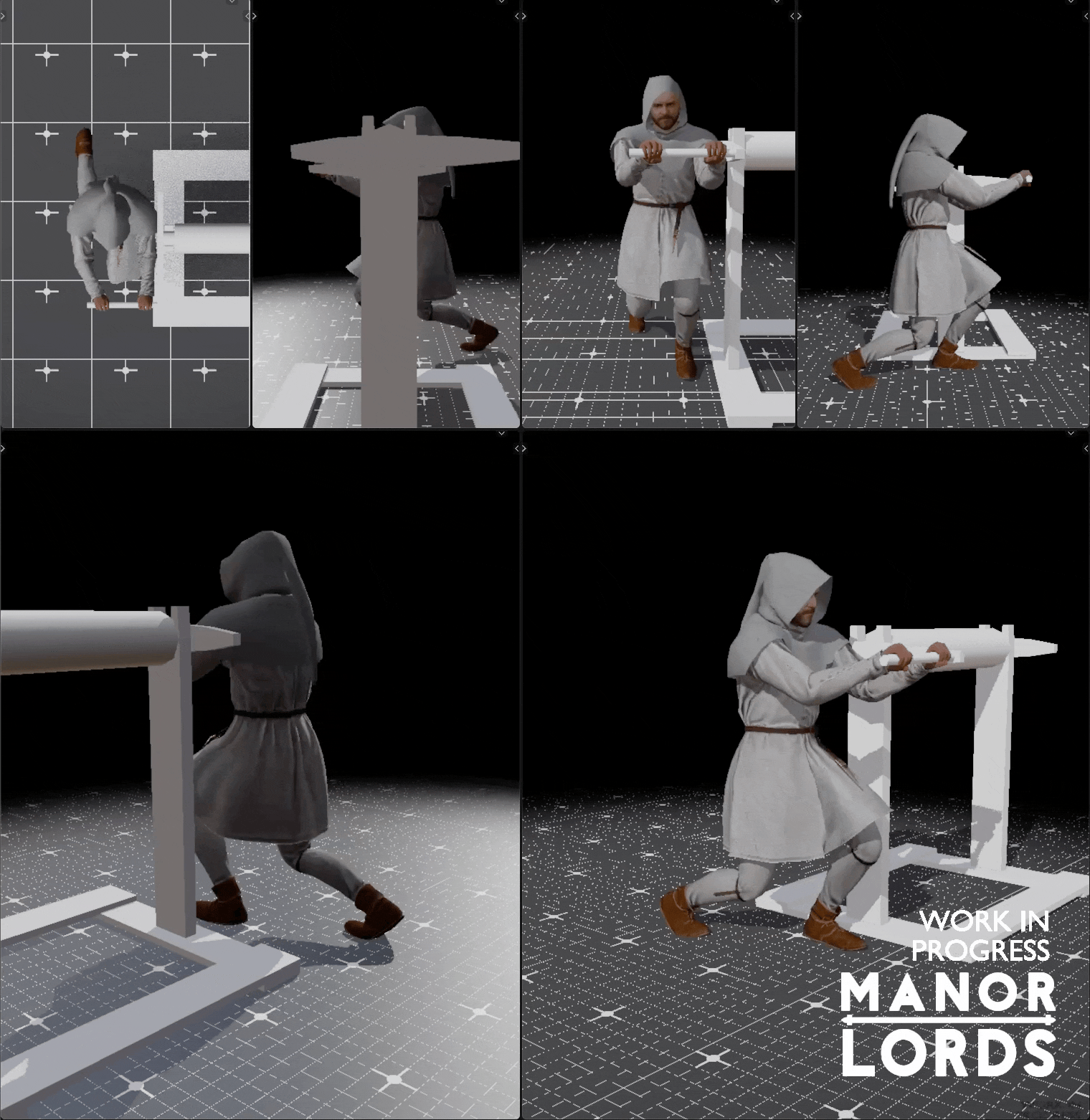 Animation of miners' work in Manor Lords