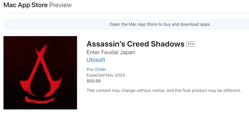 Great news for Mac users: Assassin's Creed Shadows will release on Apple computers at the same time as other platforms-2