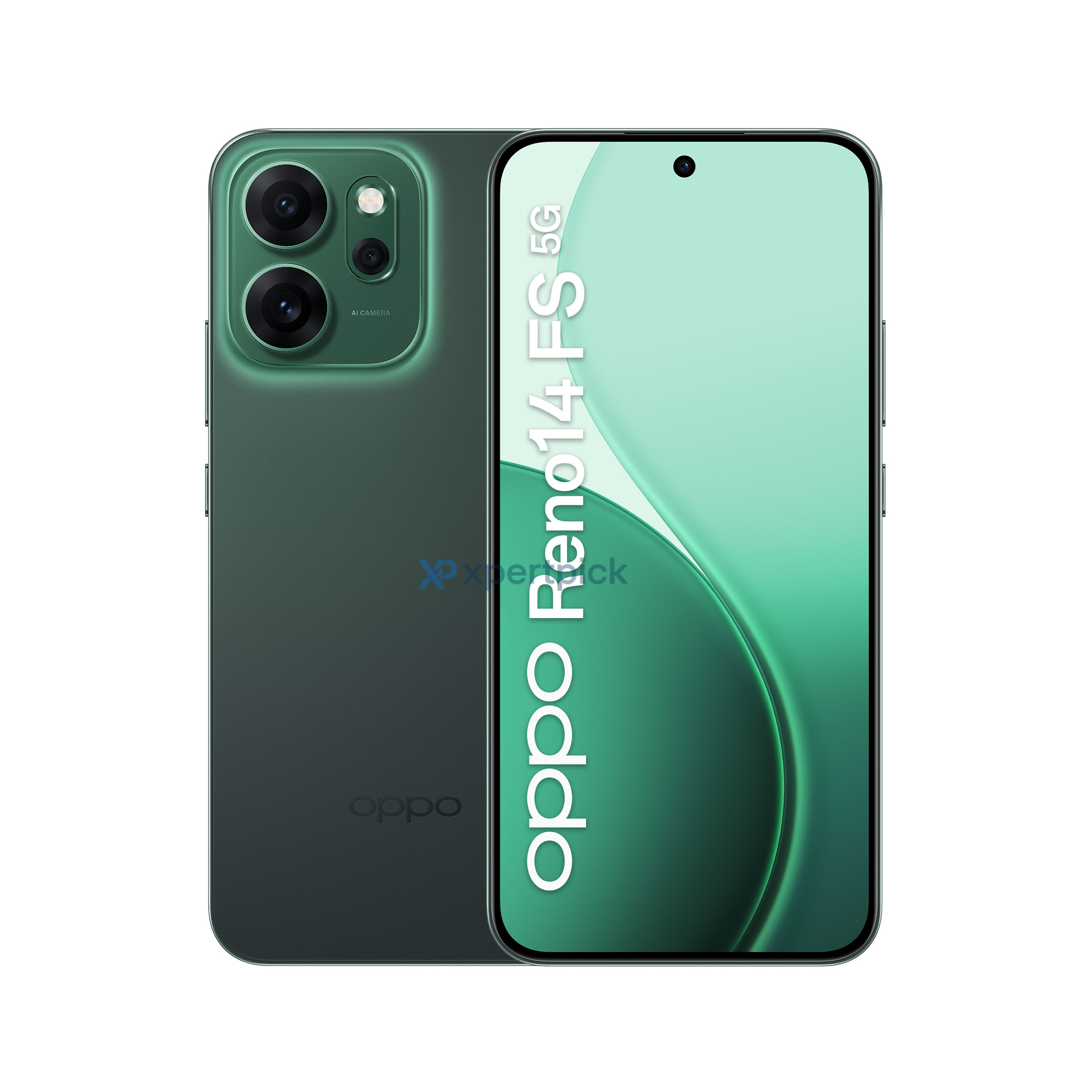 Oppo Reno 14 FS 5G в зеленому