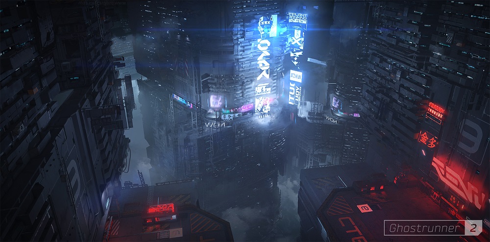 Le style cyberpunk sombre et séduisant du premier concept art de Ghostrunner 2-4