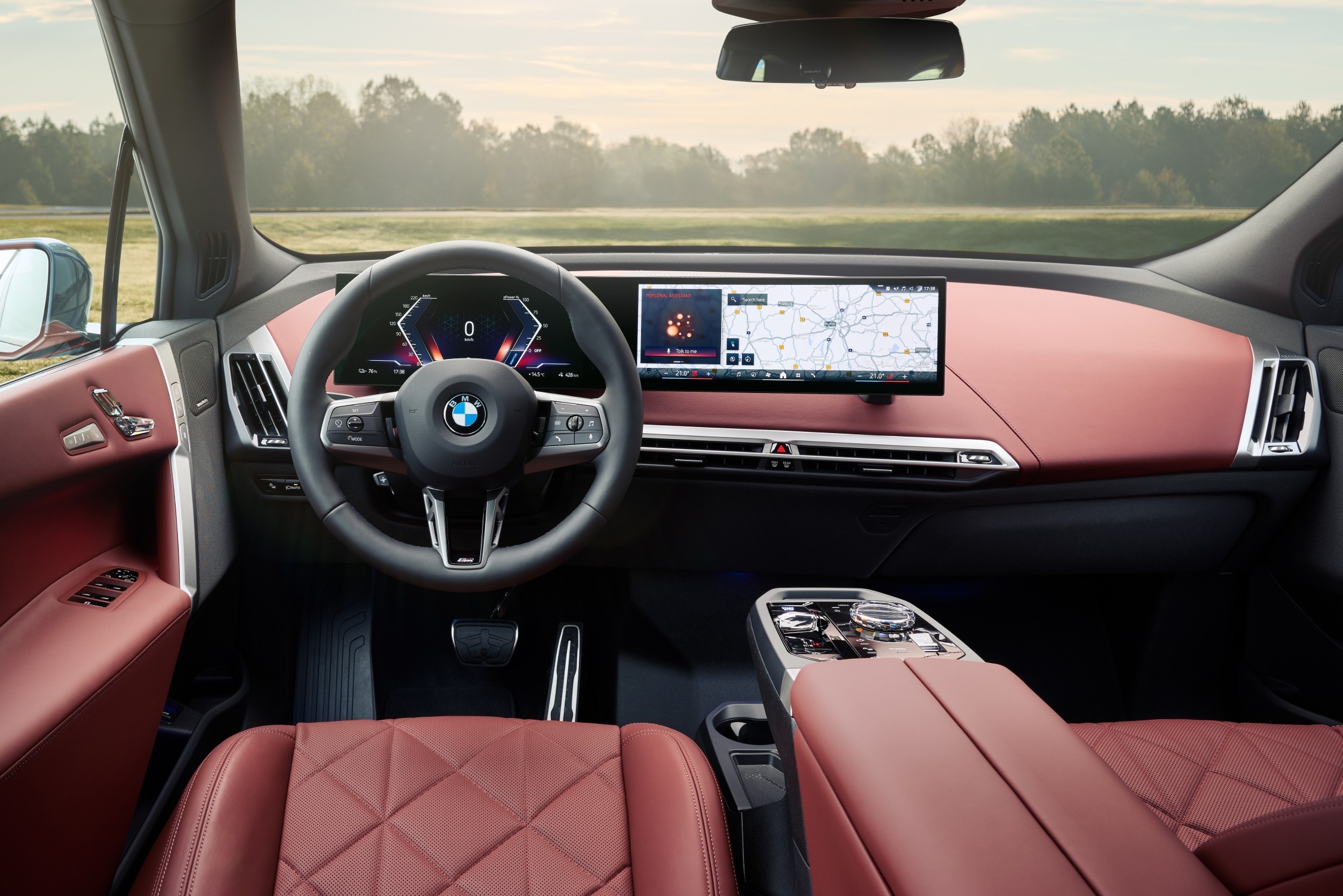 BMW iX interior with dual display system