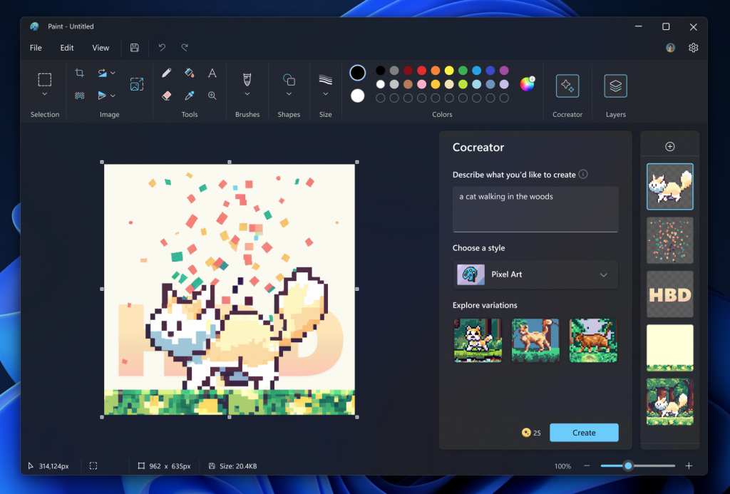 Microsoft is testing a DALL-E-based image generator in Paint for Windows 11-3