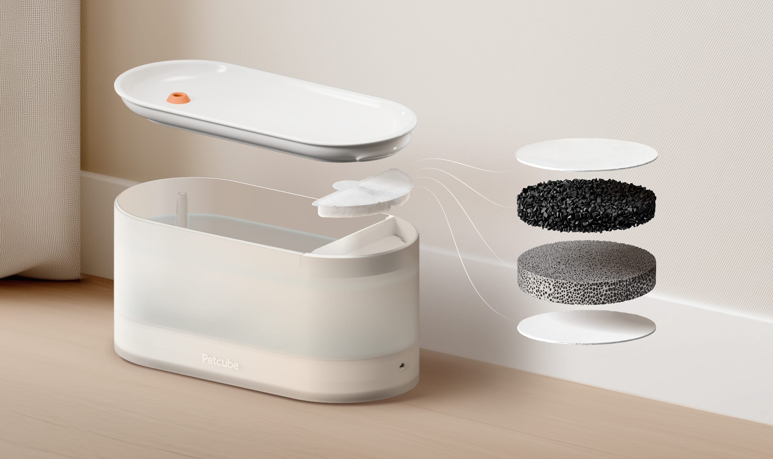 Pureté de l'eau grâce à une filtration à 4 couches