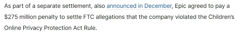 Half a billion dollar fine over Fortnite! Epic Games will pay huge compensation for violating children's privacy and encouraging players to make unintentional purchases-2