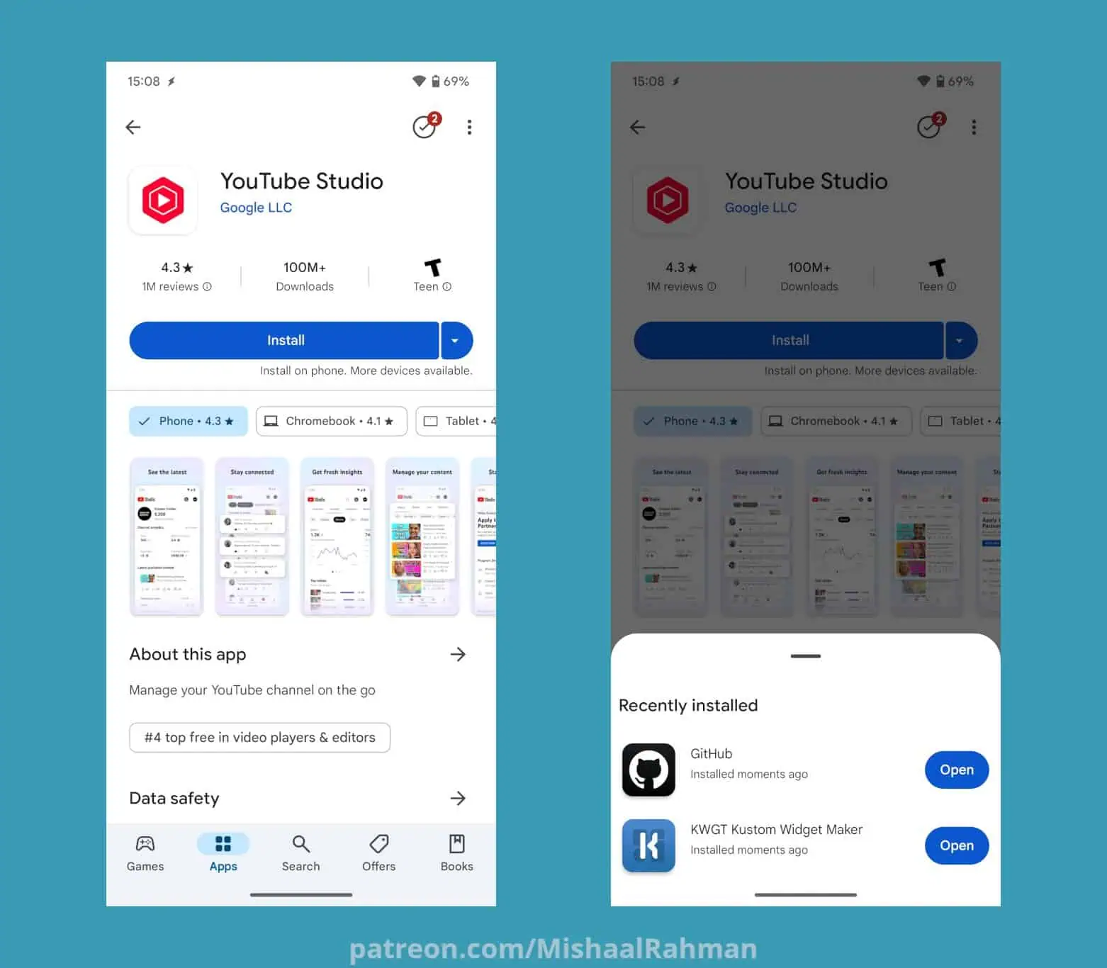 Download manager on the Google Play Market