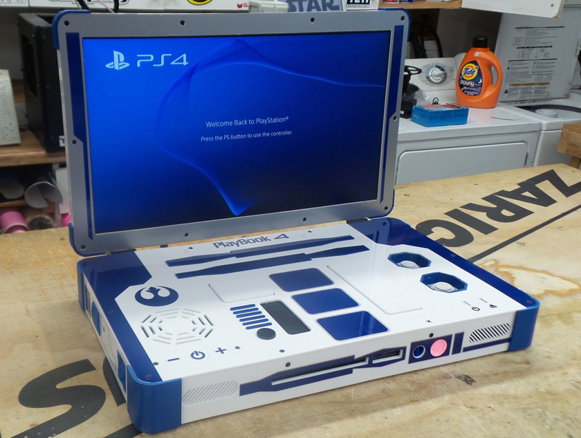 Sony PlayStation 4 в виде ноутбука с оформлением R2-D2 (видео)