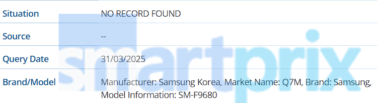Samsung Q7M SM-F9680 Dual Foldable Smartphone