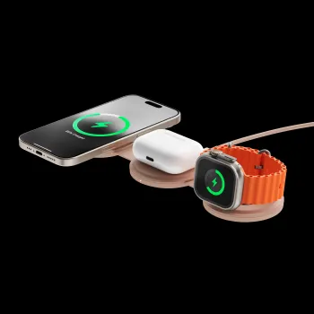 Satechi OntheGo 3 in 1 charger in sand colour