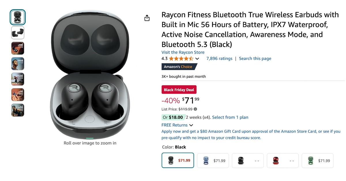 Raycon Fitness Bluetooth True Wireless Earbuds - NOW $48 Discount!
