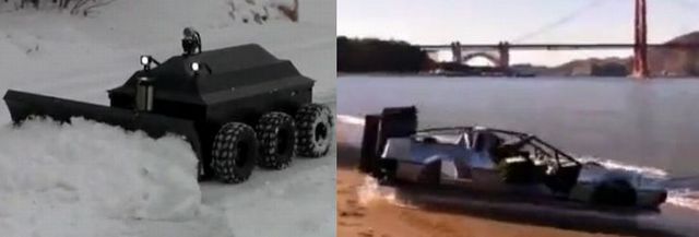 Пару видео с участием iДворника и DeLorean на воздушной подушке