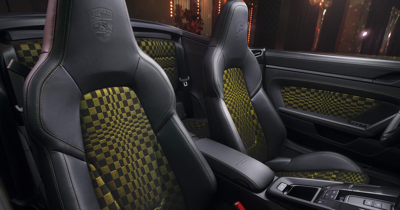 Drivers seat of Porsche 911 Spirit 70.