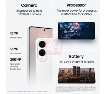 Smartphone Samsung Galaxy S25 Edge en trois couleurs