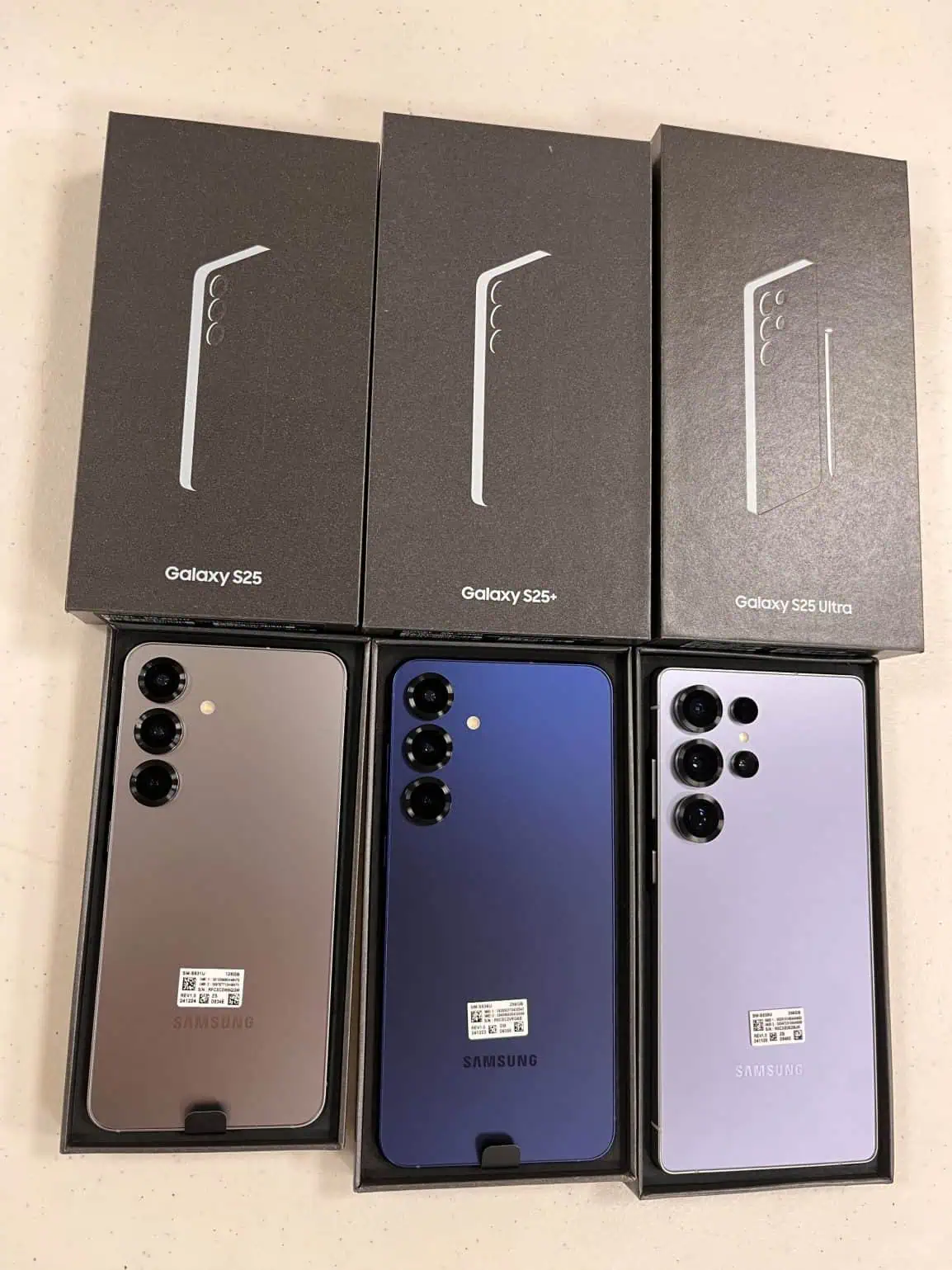 Blue version of Galaxy S25 in the user's hand