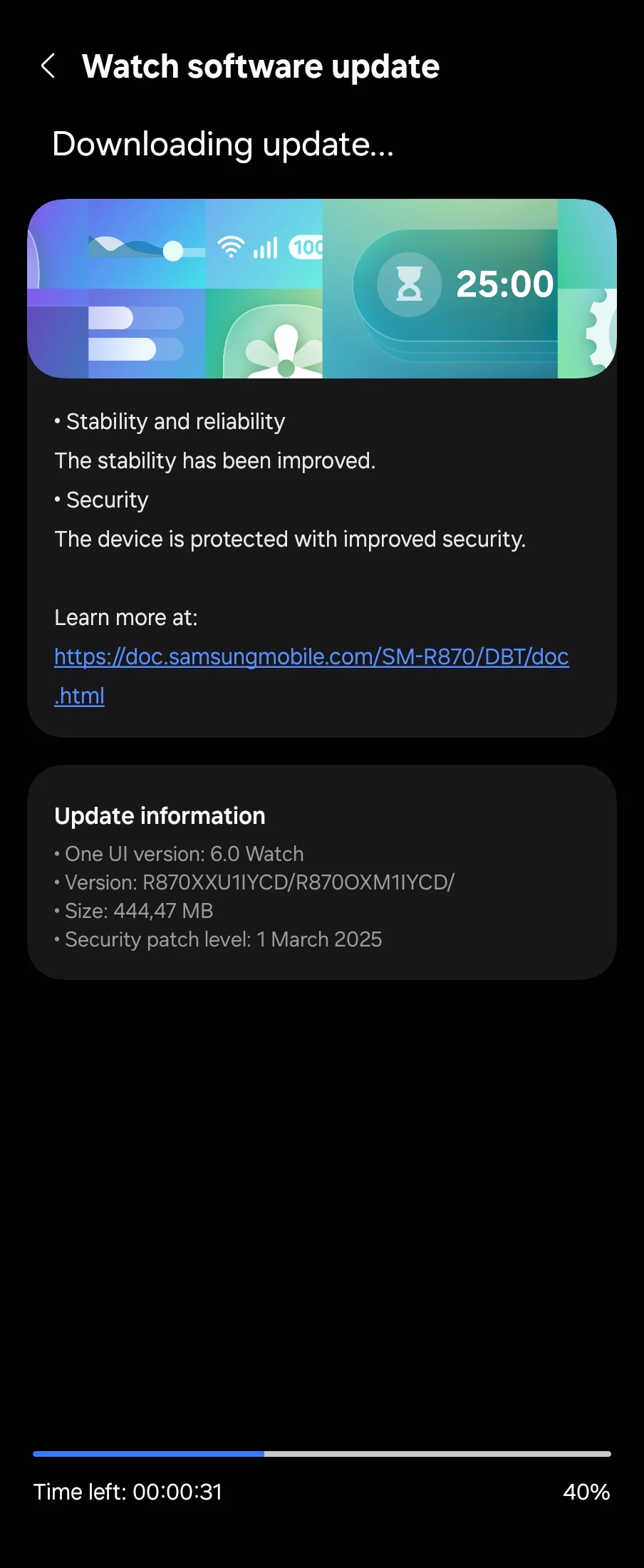Samsung Galaxy Watch 4 March 2025 security update Europe