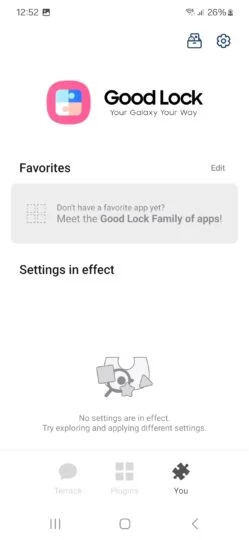 Home screen of the updated Good Lock