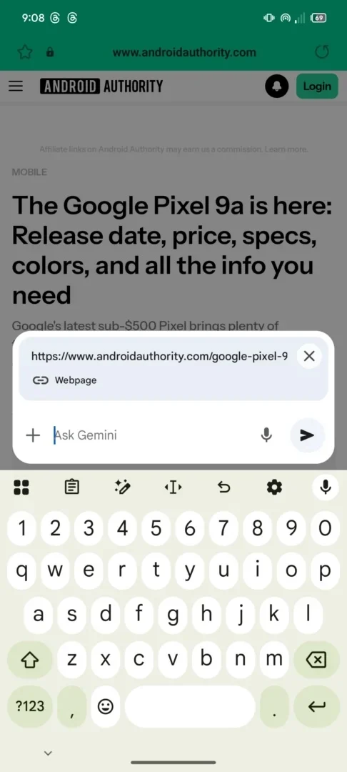 Изображение URL для тестирования суммирования веб-страниц в Samsung Internet с Gemini